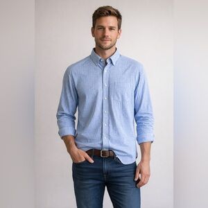 Vineyard Vines Men’s Murray Classic Fit Blue Checkered Button Down Shirt Size L